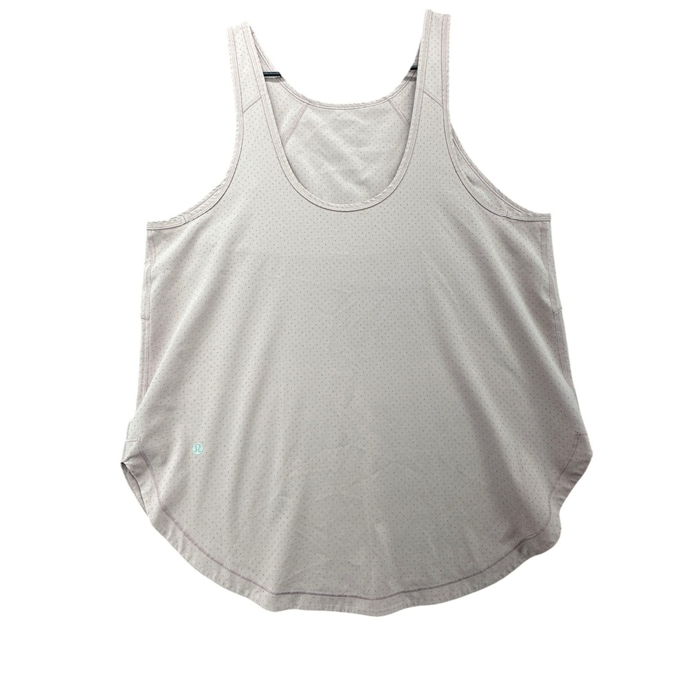 Lululemon‎ Essential Tank Top Pink Mauve Perforated Mesh Relaxed Fit size M